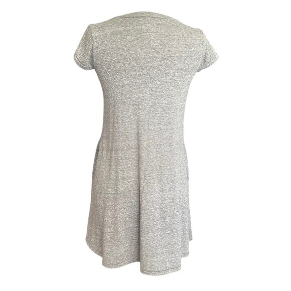 Current/Elliot Trapeze T-Shirt Dress Sz SMALL Heather Gray Cap Sleeves V-neck - Picture 4 of 6